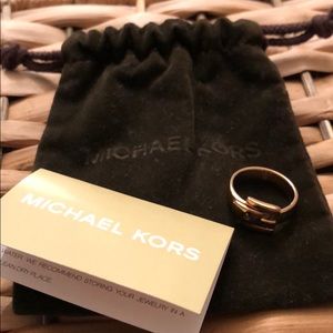 Michael Kors buckle ring gold size 6